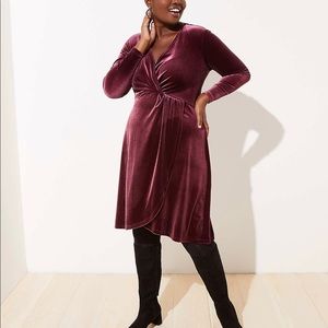 LOFT Plus Velvet Knot Wrap Dress